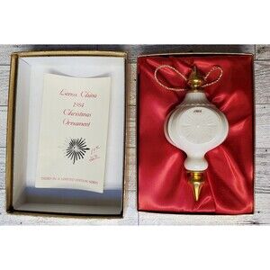Vintage Lenox China 1984 Annual Porcelain 24K Gold Trimmed Starburst Ornament